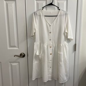 Linen White Dress